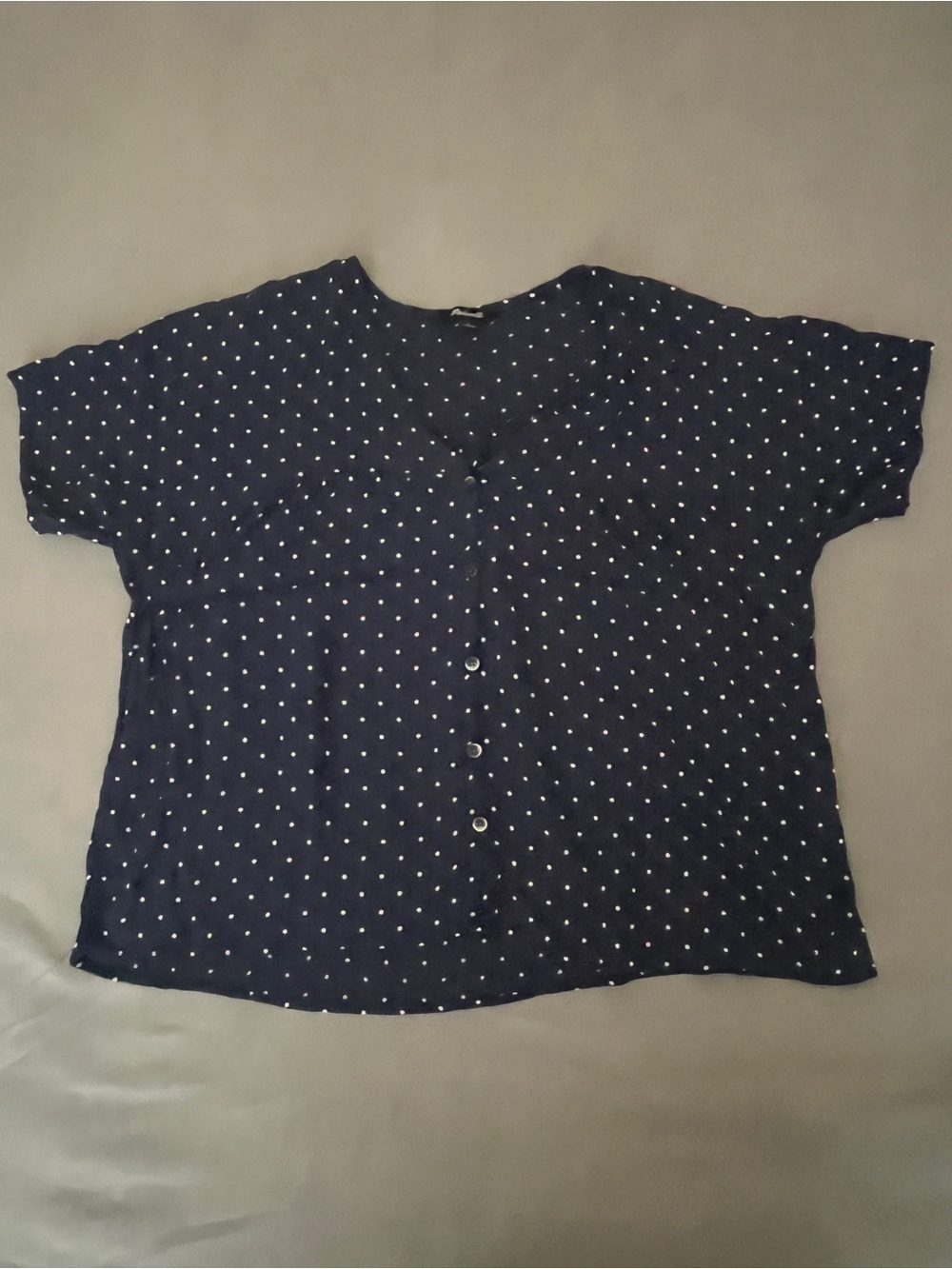 Madewell LENZING ECOVERO Polka Dot Button Down Blouse Top Size S